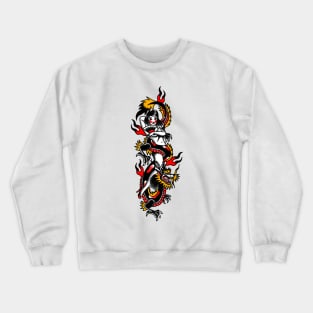 Traditional Dragon Girl Crewneck Sweatshirt